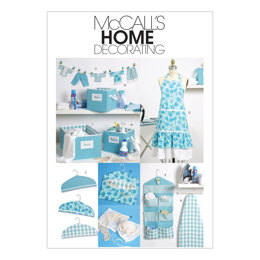 McCall's Apron Ironing Board Cover Organizer Bins Hanger Cover Clothespin Holder Banner and Sc