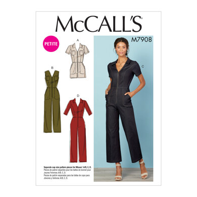 McCall's Misses'/Miss Petite Jumpsuits M7908 - Sewing Pattern