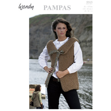 Sleeveless Jacket in Wendy Pampas Mega Chunky - 5313