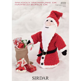 Cone Shaped Santa in Sirdar Snuggly Snowflake DK and Hayfield Bonus DK - 4593 - Downloadable PDF