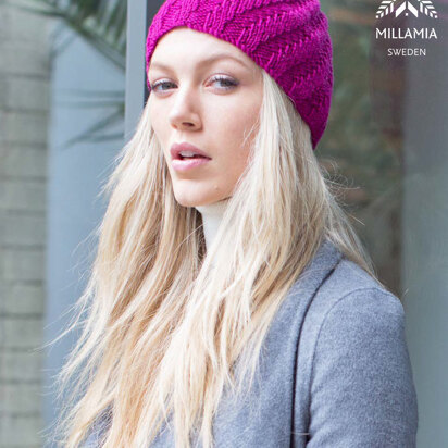 "Milo Hat" - Hat Knitting Pattern For Women in MillaMia Naturally Soft Aran