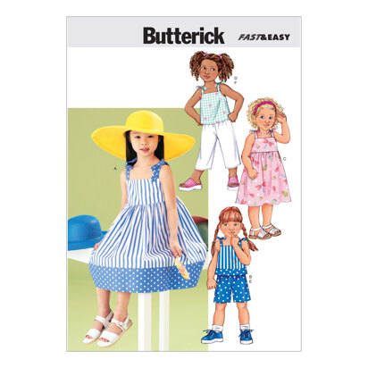Butterick Kinderkleid, Oberteil, kurze Hose und B3477 - Schnittmuster