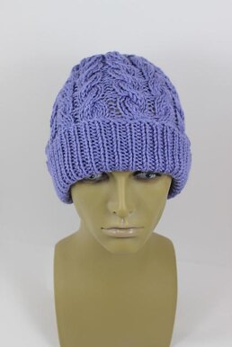 Chunky Double Twist Cable Beanie Hat