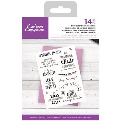 Crafters Companion Clear Acrylic Stamps Busy Camping Accessories