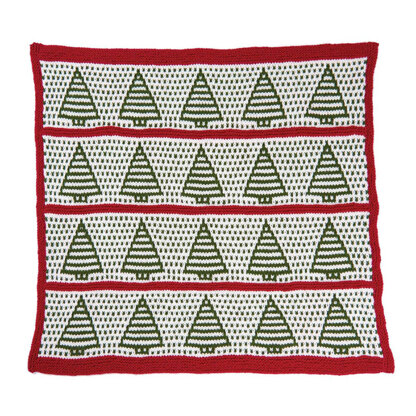 Winter Pines Blanket Square for Stocking in Caron United - Downloadable PDF