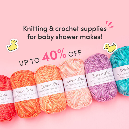 Up to 40 percent off knitting & crochet for baby shower!