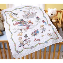 Bucilla Mother Goose Stamped Cross Stitch Crib Cover Kit - 34in x 43in