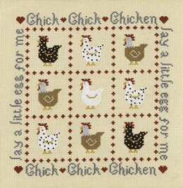 Historical Sampler Company Chick Chick Chicken Sampler Cross Stitch Kit - 21cm x 21cm