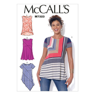 McCall's Misses' Asymmetrical Seam Detail Tops M7323 - Sewing Pattern