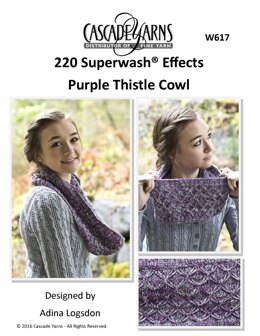 Effects Purple Thistle Cowl in Cascade Yarns 220 Superwash® - W617 - Downloadable PDF