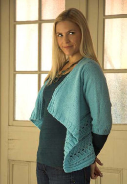 Draped Cardigan in Plymouth Encore Worsted - F473