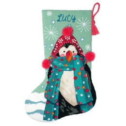 Dimensions Fuzzy Penguin Stocking Cross Stitch Kit
