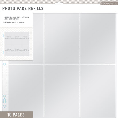 K&Company Photo Page Refills 12"X12" 10/Pkg - (6) 4"X6" Pockets
