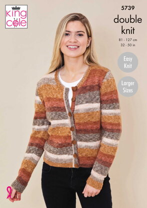 Cardigan and Waistcoat Knitted in King Cole Bramble DK - 5739 - Downloadable PDF
