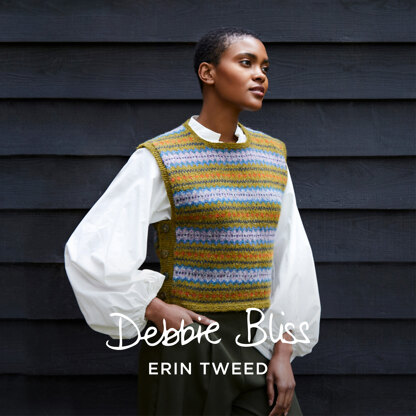 Orla - Tank Top Knitting Pattern For Women in Debbie Bliss Erin Tweed by Debbie Bliss 