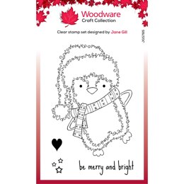 Woodware Clear Singles Festive Fuzzies - Penguin Stamp 4in x 6in