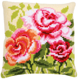 Vervaco Roses Cushion Cross Stitch Kit - 40cm x 40cm