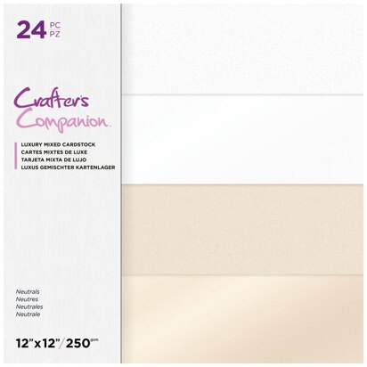 Crafters Companion Luxury Mixed Cardstock 12"x12" Neutrals