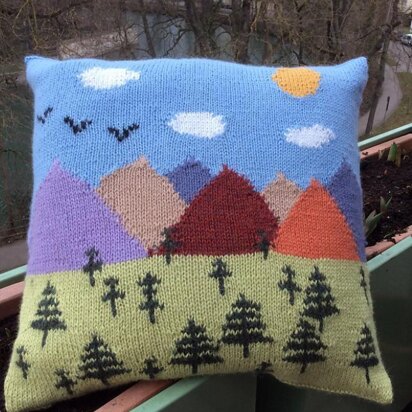 Trees and Mountains Cushion