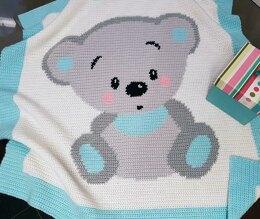 CROCHET Baby Blanket - Cuddles Bear