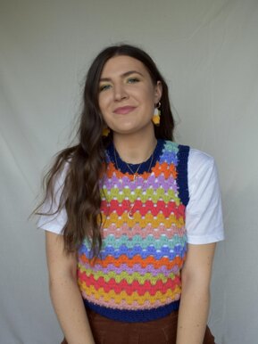 Choose Love - Crocheted Granny Stripes Vest