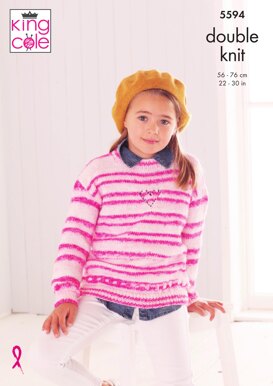 Sweater, Snood & Hat in King Cole Stripe DK - 5594 - Downloadable PDF