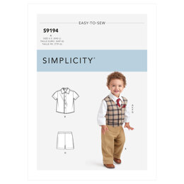 Simplicity Infants' Vest, Shirt, Shorts, Pants, Tie & Pocket Square S9194 - Sewing Pattern