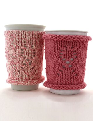 Breast Cancer Awareness Cup Cozy 1 in Bernat Handicrafter Cotton Solids