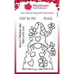 Woodware Clear Singles Flower Power Gnome Stamp 4in x 6in
