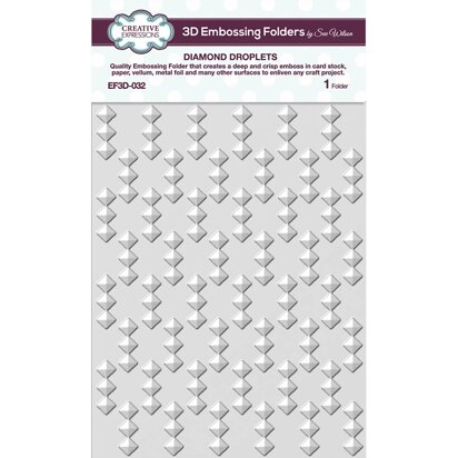 Creative Expressions Diamond Droplets 3D Embossing Folder 5.75in x 7.5in