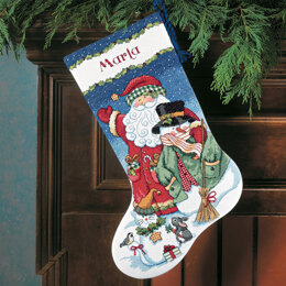 Dimensions Santa and Snowman Stocking Cross Stitch Kit