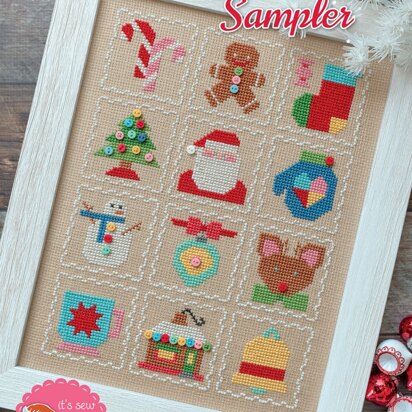 It's Sew Emma Vintage Christmas Sampler Cross Stitch Pattern - ISE-402 - Leaflet