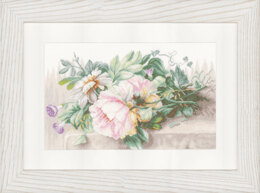 Lanarte Still Life With Peonies Counted Cross Stitch Kit - 39 x 26 cm