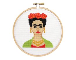 The Stranded Stitch Frida Kahlo Cross Stitch Kit - 5 inches