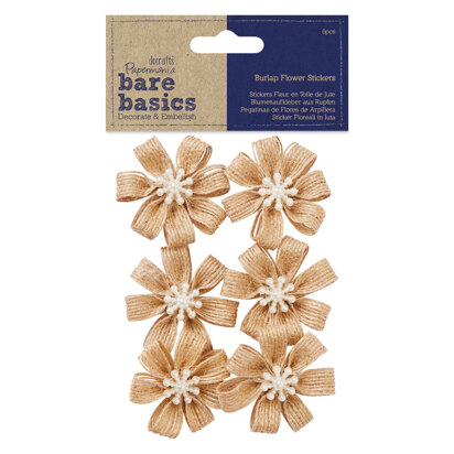 Papermania Burlap Flowers (6pcs) - Bare Basics - Blossom