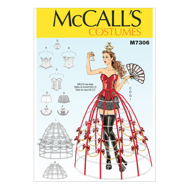 McCall's Corsets, Shorts, Collars, Hoop Skirts and Crown M7306 - Sewing Pattern