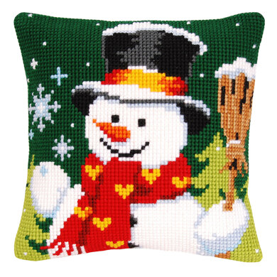 Vervaco Cushion Snowman PN-0001014 Cross Stitch Kit