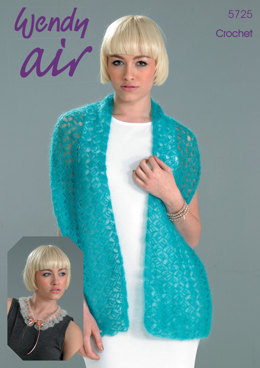 Crochet Shawl and Collar in Wendy Air - 5725
