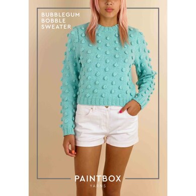 Bubblegum Bobble Sweater : Sweater Knitting Pattern in Paintbox Yarns Aran Yarn