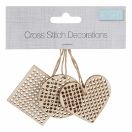 Trimits Cross Stitch Decorations: Wooden Shapes: Mini: 4 x 4cm
