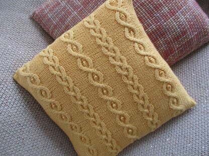 Cable and Bobbles Cushion Cover