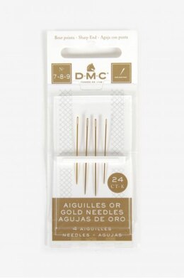 DMC 4 Gold Embroidery Needles (Sizes 7/8/9)