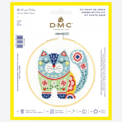 DMC Cross Stitch Kit - Cat - 25cmx25cm
