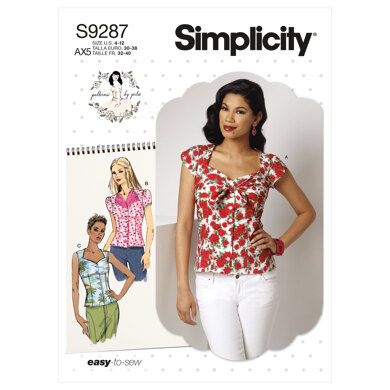 Simplicity Misses' Sweetheart-Neckline Blouses S9287 - Sewing Pattern