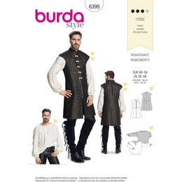 Burda Style Men's Renaissance Shirt B6399 - Paper Pattern, Size 38-48