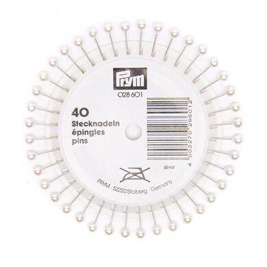 Prym Pearl-Headed Pins 0.58 x 40 mm Silver Colour