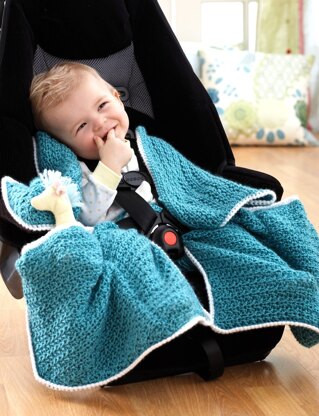 Car Seat Blanket in Bernat Softee Baby Solids