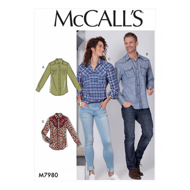 McCall's Misses' and Men's Shirts M7980 - Sewing Pattern