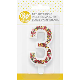 Wilton Sprinkle Pattern Birthday Candle, 3-Inch