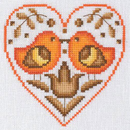 Creative World of Craft Love Bird Heart Folk Art Mini Cross Stitch Kit - 4 1/2 x 4 1/2"